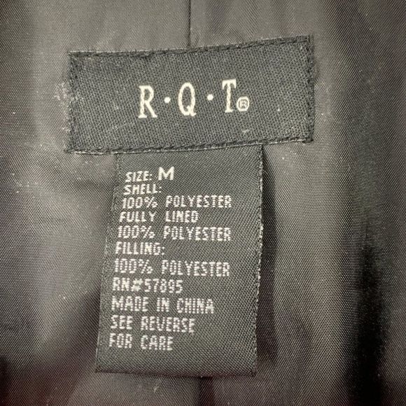 Womens Quilted Zip Jacket Blazer Medium RQT Lightweight 3322 Fan Print Lined - Picture 2 of 5